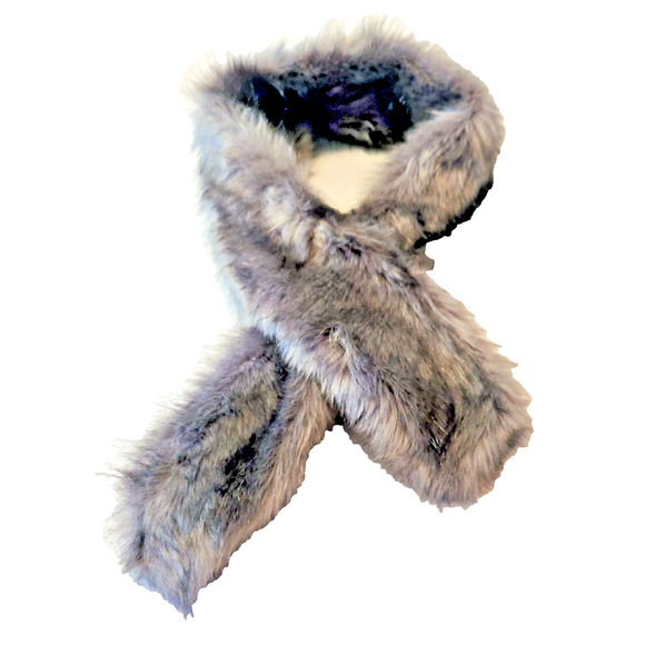 Elegant Faux Fur Scarf - Gray - Picture 1 of 4